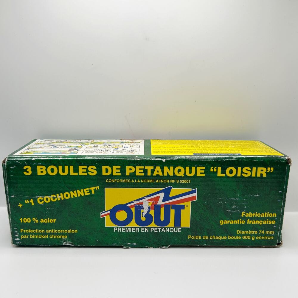 Vintage Obut ATR Boules De Petanque Chrome Balls w Orig Box 600 Gr, 74mm FRANCE